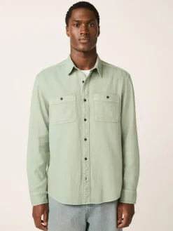 Hot Next Regular Fit Textured Twin Pocket Long Sleeve Shirt Green