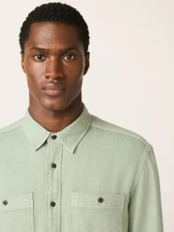 Hot Next Regular Fit Textured Twin Pocket Long Sleeve Shirt Green