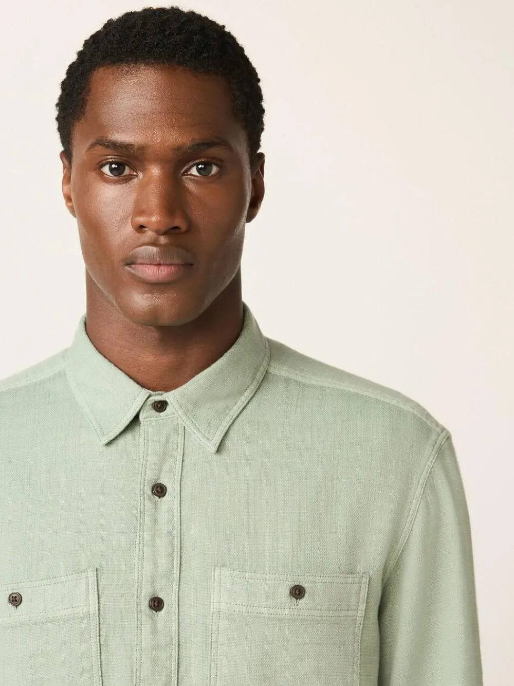 Hot Next Regular Fit Textured Twin Pocket Long Sleeve Shirt Green