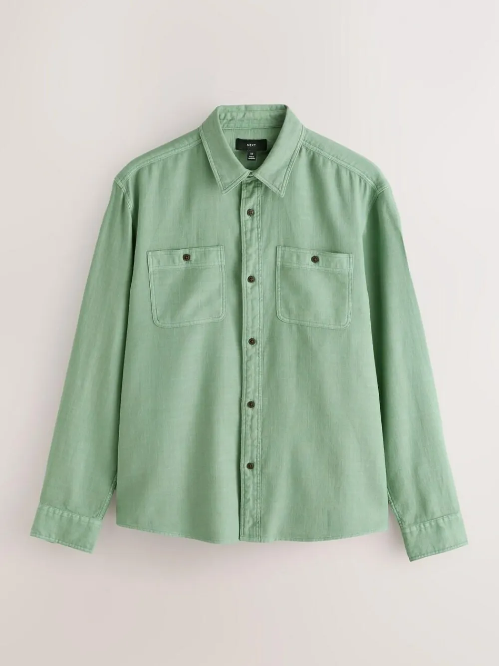 Hot Next Regular Fit Textured Twin Pocket Long Sleeve Shirt Green