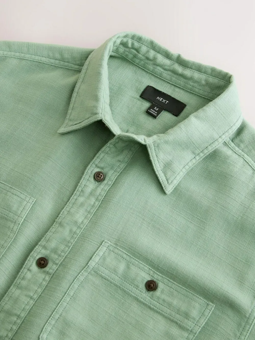 Hot Next Regular Fit Textured Twin Pocket Long Sleeve Shirt Green