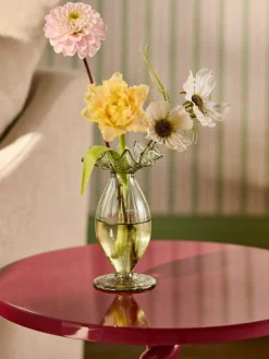 Next Green Ruffle Ribbed Glass Bud Vase^ Vases