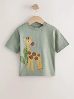 Next Short Sleeve Appliqué T-Shirts 3 Pack (3mths-7yrs)^BOY Tops|Multipacks