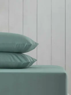 Outlet Next Green Sage Cotton Rich Deep Fitted Bed Sheet