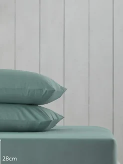 Clearance Next Green Sage Cotton Rich Fitted Bed Sheet