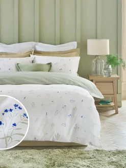Discount Next Green Sage Floral 100% Cotton Reversible Printed Duvet Cover and Pillowcase Set