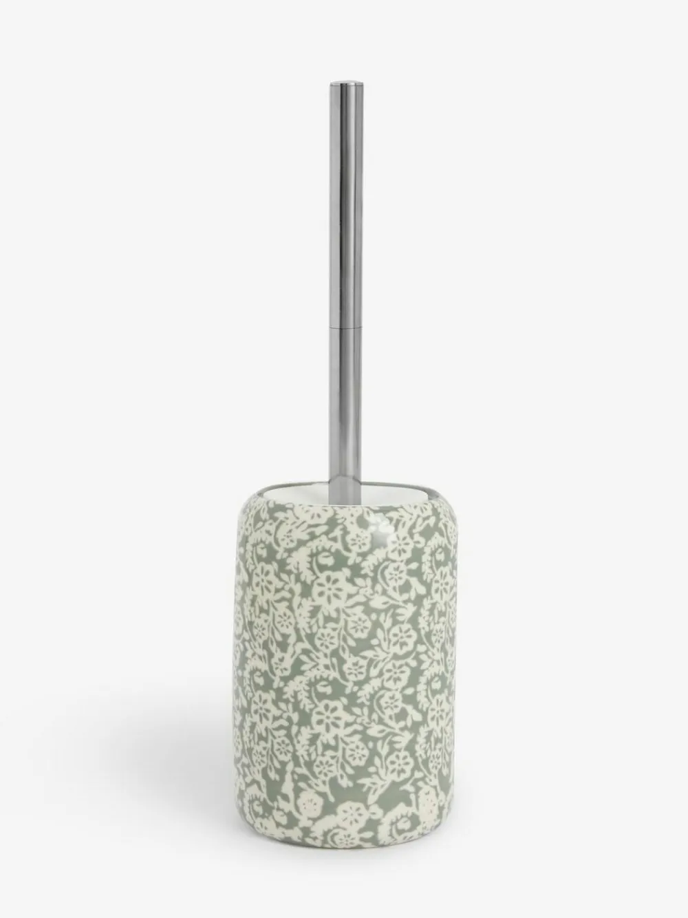 New Next Green Sage Floral Print Silicone Toilet Brush