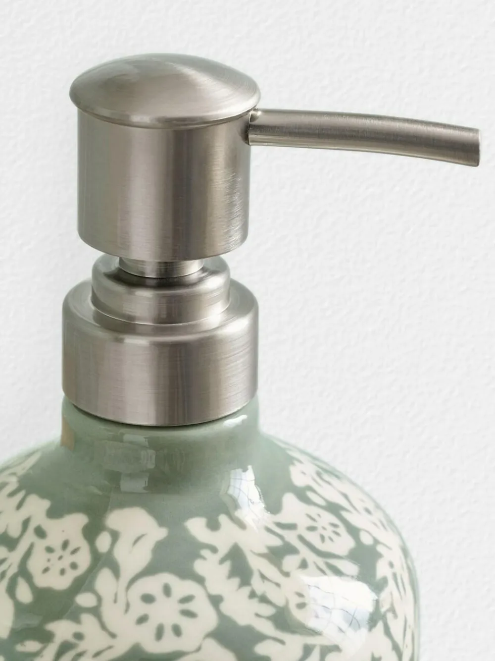 Next Green Sage Floral Print Soap Dispenser^ Bathroom Accessories