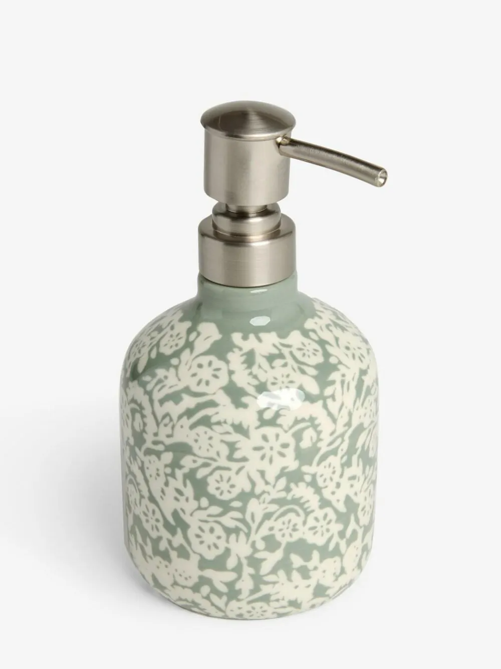 Next Green Sage Floral Print Soap Dispenser^ Bathroom Accessories