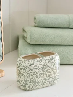 Online Next Green Sage Floral Print Tidy Toothbrush