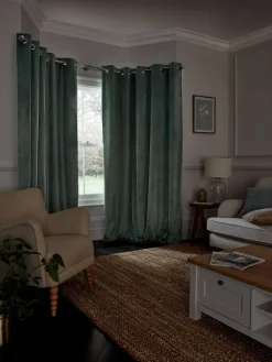 Outlet Next Green Sage Matte Velvet Blackout/Thermal Curtains