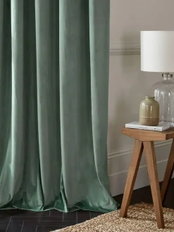 Outlet Next Green Sage Matte Velvet Blackout/Thermal Curtains