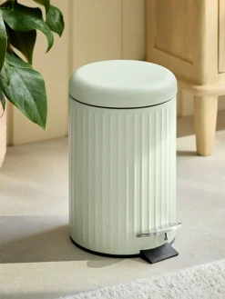 New Next Green Sage Rib Soft Close 3 Litre Pedal Bin