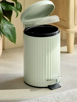New Next Green Sage Rib Soft Close 3 Litre Pedal Bin