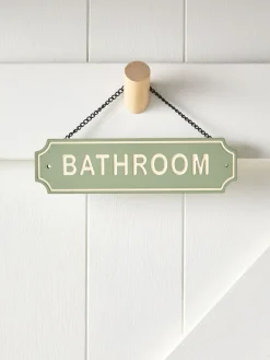 Discount Next Slogan Bathroom Door Sign Green Sage