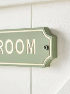 Discount Next Slogan Bathroom Door Sign Green Sage