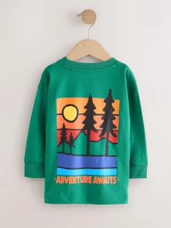 Next Green Scene Long Sleeve Back Print T-Shirt (3mths-8yrs)^BOY Tops|Tops