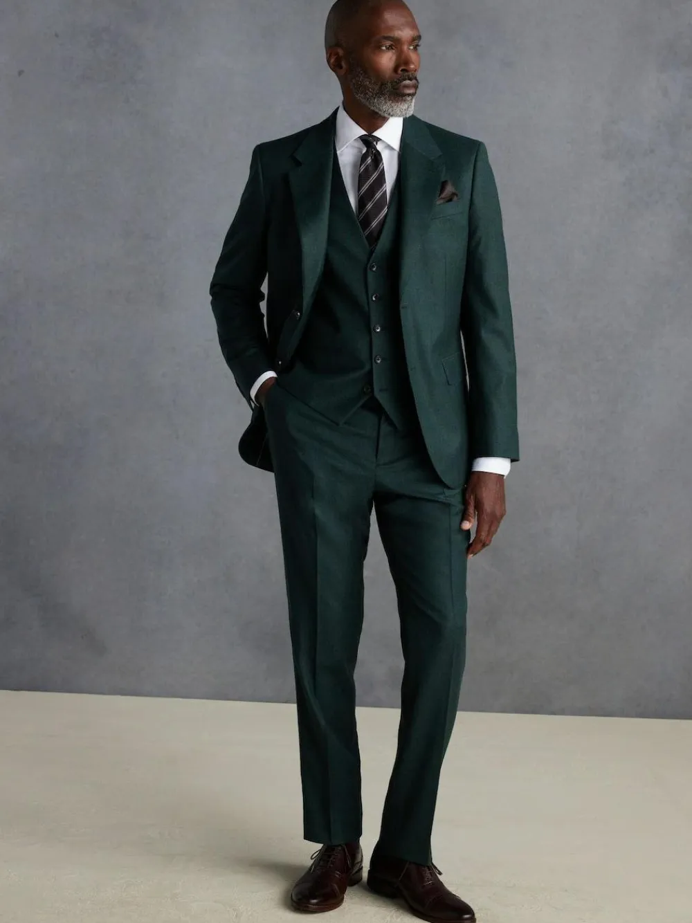 Next Signature Zignone Italian Wool Cashmere Blend Flannel Suit Waistcoat^ Vests