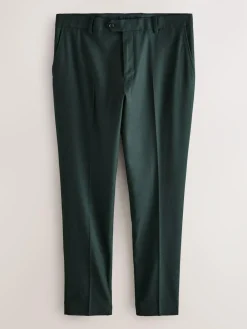 Best Next Slim Fit Flannel Suit Trousers Green