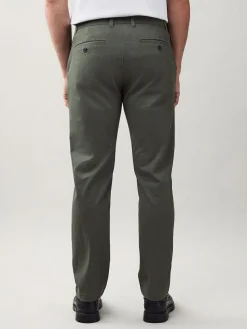 Hot Next Slim Fit Stretch Printed Soft Touch Chino Trousers Green