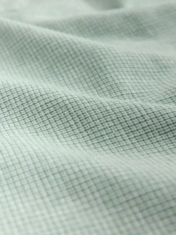 Next Standard Collar Cotton Linen Blend Short Sleeve Shirt Green