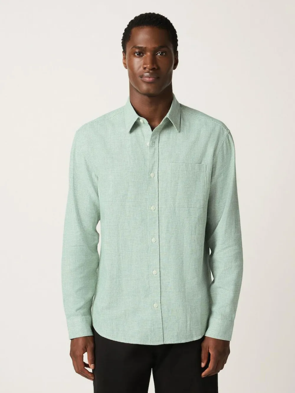 Next Standard Collar Cotton Linen Blend Long Sleeve Shirt^ Shirts