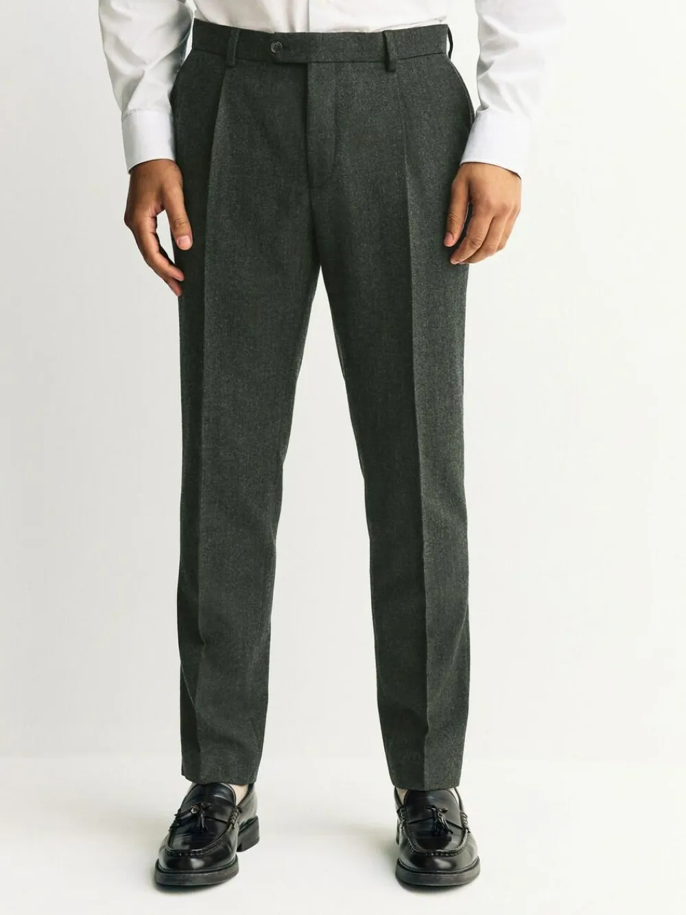 Clearance Next Tailored Fit Merino Wool Blend Suit Trousers Green