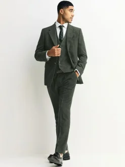 Clearance Next Tailored Fit Merino Wool Blend Suit Trousers Green