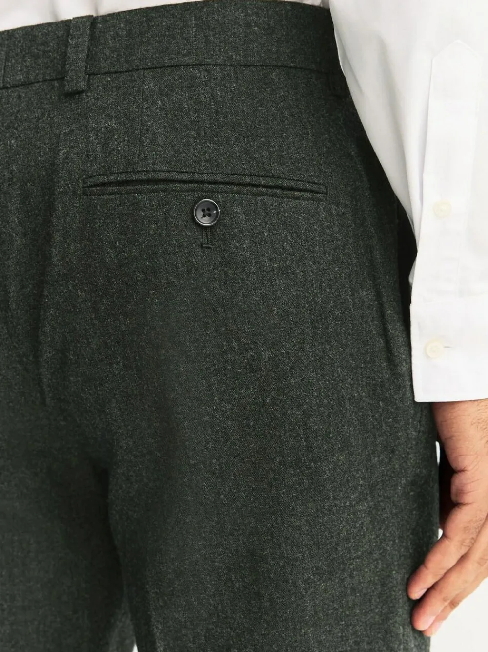 Clearance Next Tailored Fit Merino Wool Blend Suit Trousers Green