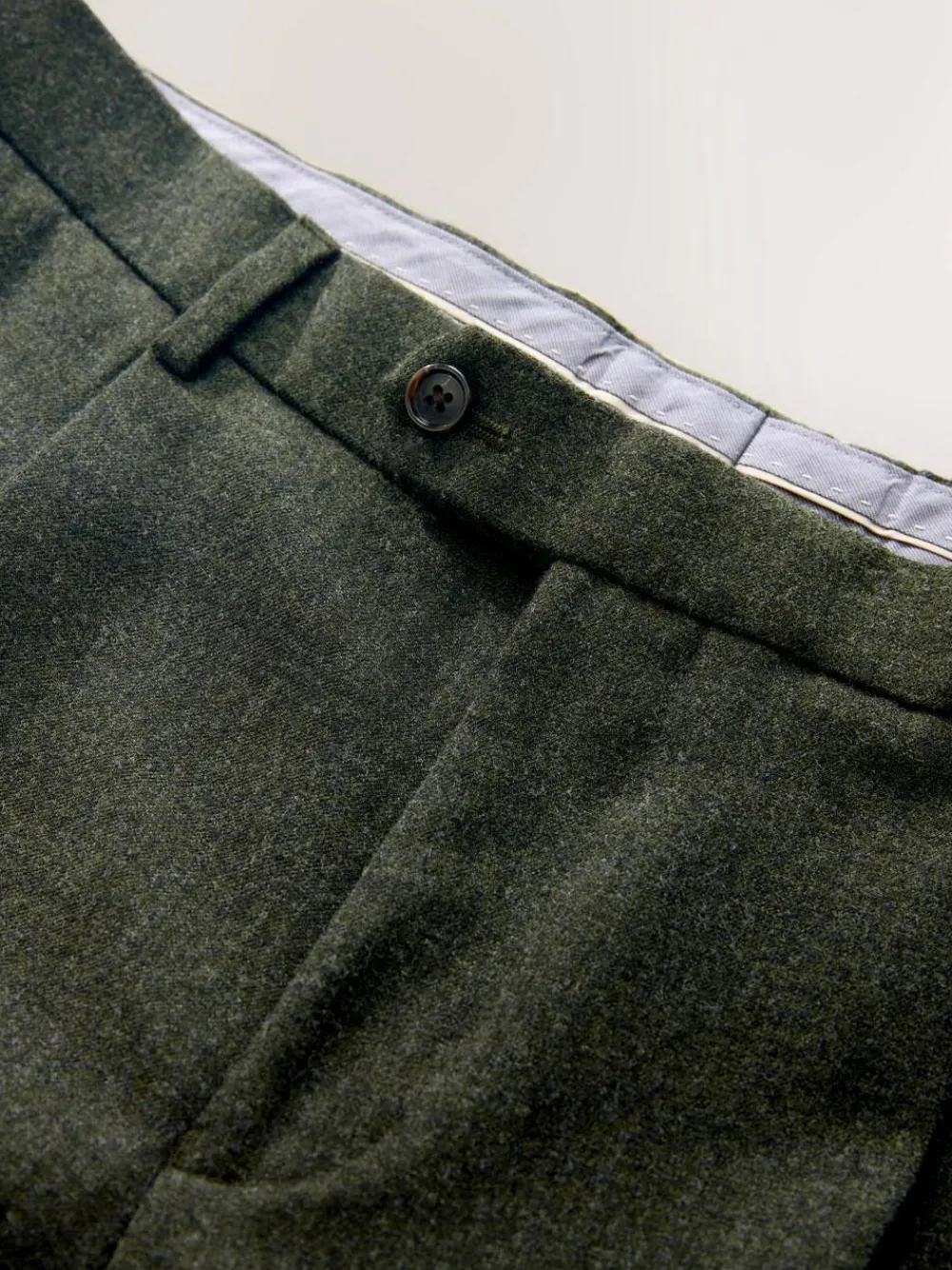 Clearance Next Tailored Fit Merino Wool Blend Suit Trousers Green