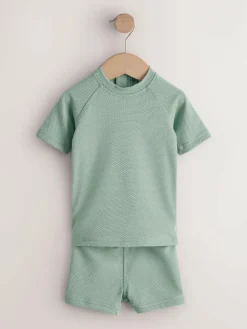 Hot Next Textured Swim Set (3mths-7yrs) Green