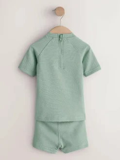 Hot Next Textured Swim Set (3mths-7yrs) Green