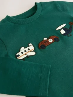 Next Green Transport Long Sleeve Appliqué T-Shirt (3mths-7yrs)^BOY T-Shirts