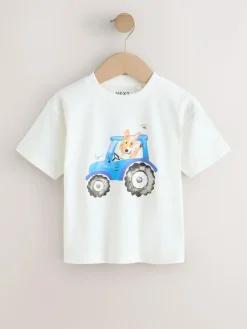 Next Green Watercolour Farm Short Sleeve Graphic T-Shirts 3 Pack (3mths-7yrs)