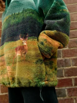 Next Printed Borg Fleece Top^Women Loungewear|Hoodies & Sweatshirts