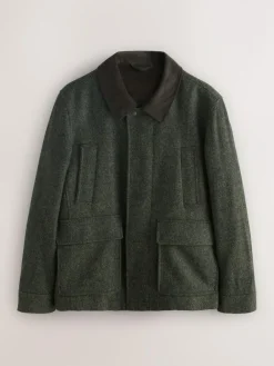 Next Green Wool Blend Herringbone Quilted Corduroy Collar Jacket^ Coats & Jackets|Coats & Jackets
