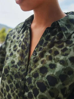 Next Green/Black Beach Cover-Up Shirt^Women Tops & T-Shirts|Blouses & Shirts