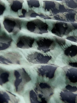 Outlet Next Tummy Control Skirted Swim Dress Green/Black Leopard Print