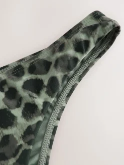 Next Green/Black Leopard Print Brazilian High Leg Bikini Bottoms^Women Swimwear