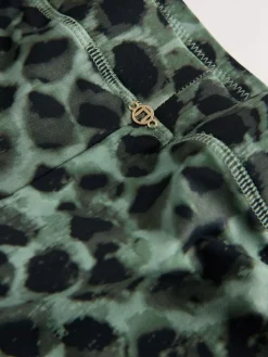 Best Next Shorts Bikini Bottoms Green/Black Leopard Print