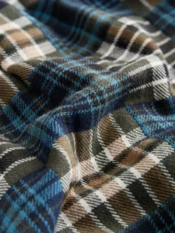 Best Next Green/Blue Check Long Sleeve Patchwork Shirt (3mths-7yrs)