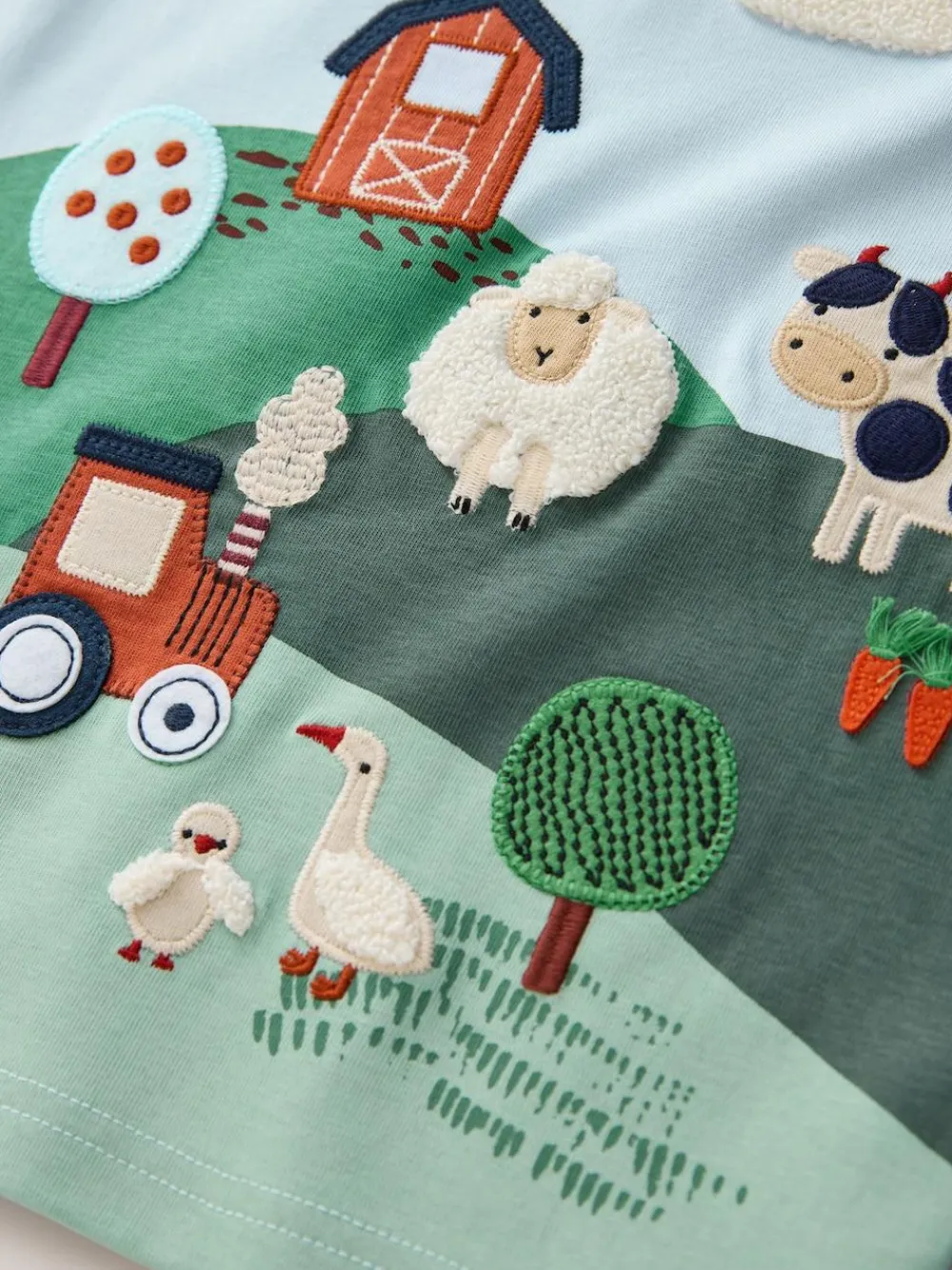 Clearance Next Green/Blue Farm Short Sleeve Appliqué T-Shirt (3mths-7yrs)