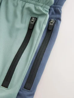 Hot Next Light Weight Sports Shorts 2 Pack (3-17yrs) Green/Blue