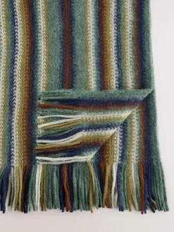 Hot Next Stripe Knitted Scarf Green/Blue