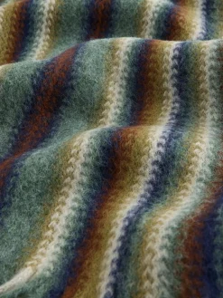 Hot Next Stripe Knitted Scarf Green/Blue