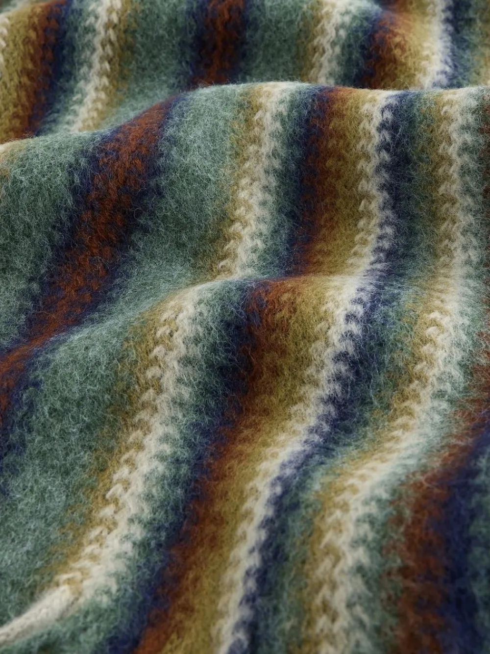 Hot Next Stripe Knitted Scarf Green/Blue