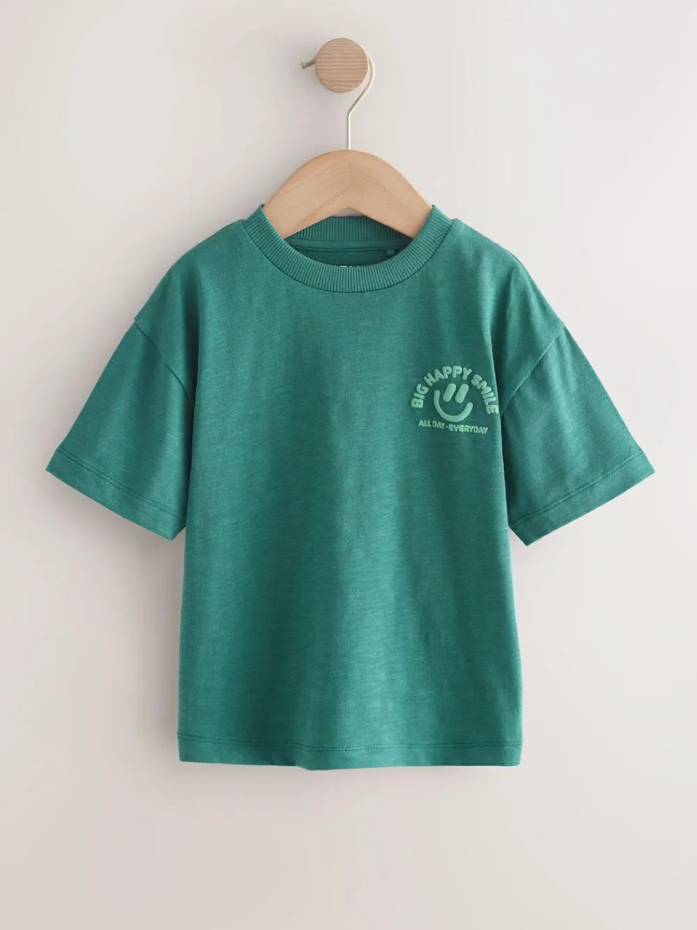 New Next Small Short Sleeve Graphic T-Shirts 5 Pack (3mths-7yrs) Green/Charocal/Stone/Pink/Brown