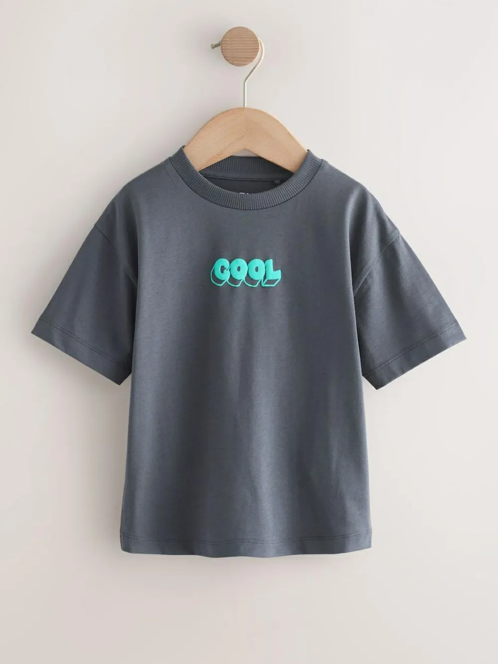 New Next Small Short Sleeve Graphic T-Shirts 5 Pack (3mths-7yrs) Green/Charocal/Stone/Pink/Brown