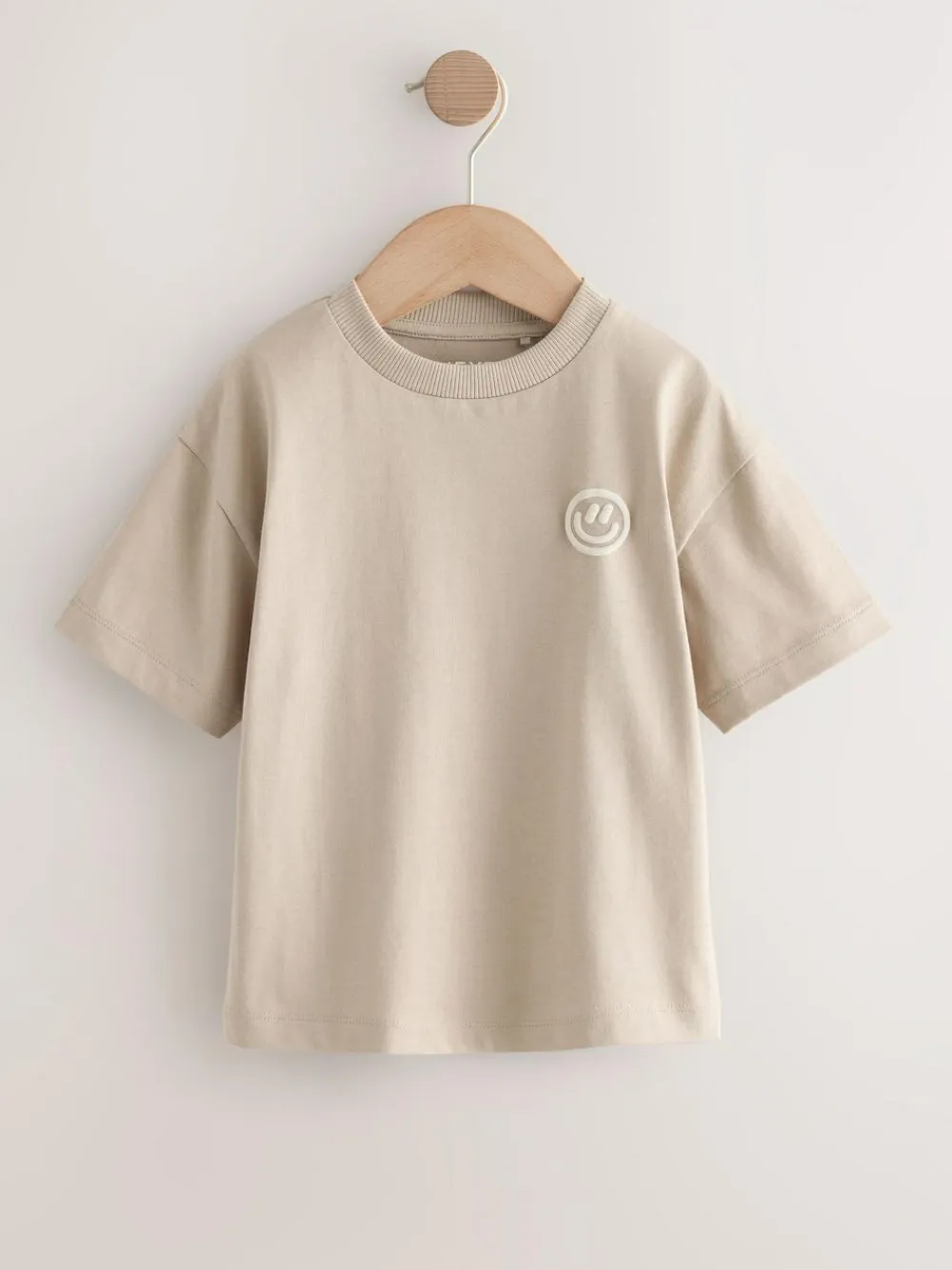 New Next Small Short Sleeve Graphic T-Shirts 5 Pack (3mths-7yrs) Green/Charocal/Stone/Pink/Brown