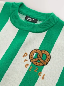 Next Green/Ecru Pretzel Knitted Crew Neck Jumper (3mths-7yrs)^BOY Baby Boys|Baby Boys